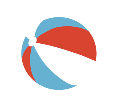 Beach Ball Transparent Vector svg holiday vacations for kids red white blue outlined illustration isolated asset pool float inflatable game fun leisure travel minimal simple art shape volleyball sport