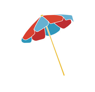 Parasol Transparent Vector svg holiday vacations for kids red white blue outlined illustration isolated asset pool relaxation object leisure travel minimal simple art shape sunbathing beach umbrella
