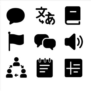 Audio pronunciation icon chart grammar vector translation icons learning language phrasebook multilingual
