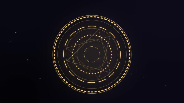 金色の魔法陣がゆっくり回転する神秘的なファンタジー背景