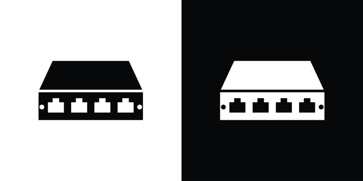 Network switch icon editable graphic series
