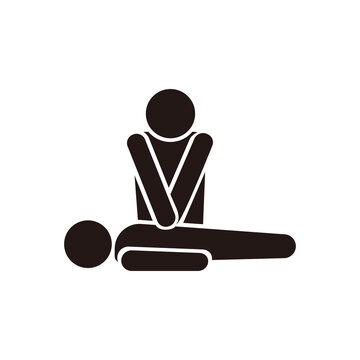 心肺蘇生（CPR）のピクトグラム　一次救命処置・救急救命アイコン