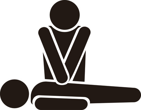 心肺蘇生（CPR）のピクトグラム　一次救命処置・救急救命アイコン