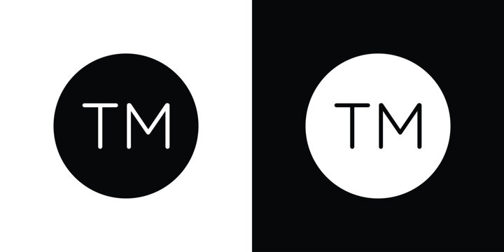 TM trademark icon editable graphic series