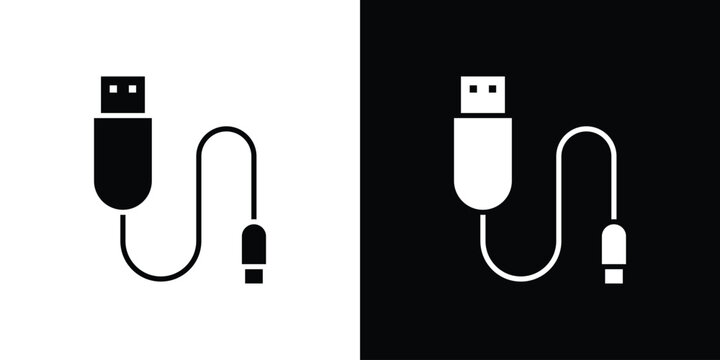 USB cable icon editable graphic series