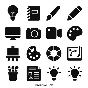 Camera vector creative brief video computer modern set icon tools sketchbook grid