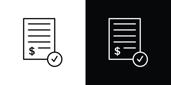 Bill payment icon line illustration group