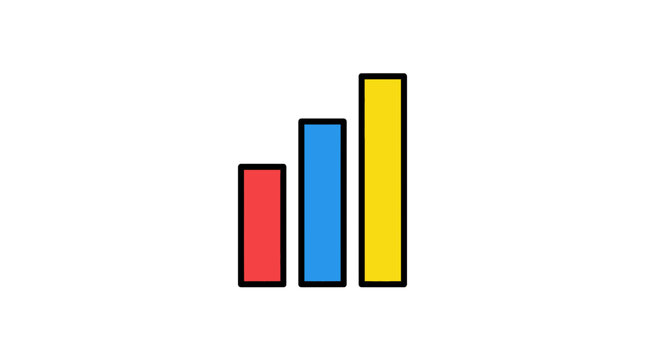 Colorful Growing Bar Chart Illustration for Business Success