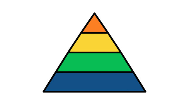 Four Level Colorful Pyramid Chart Vector Illustration