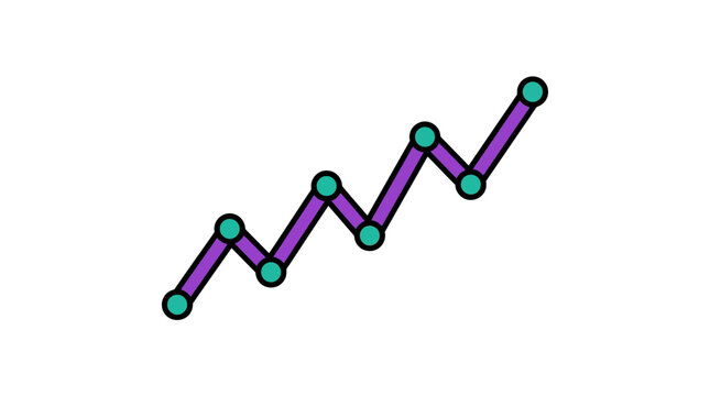 Business growth line graph vector illustration