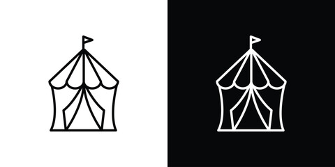 Circus tent icon line illustration group © Dawid