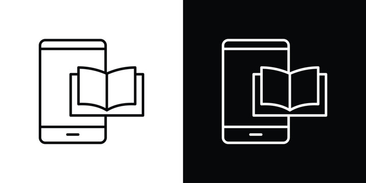 Ebook icon line illustration group