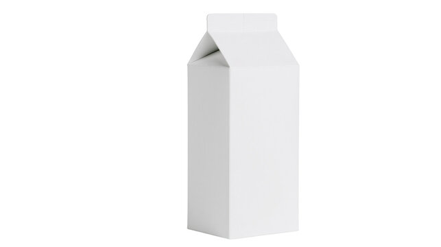 Blank white gable top carton packaging, isolated on transparent background