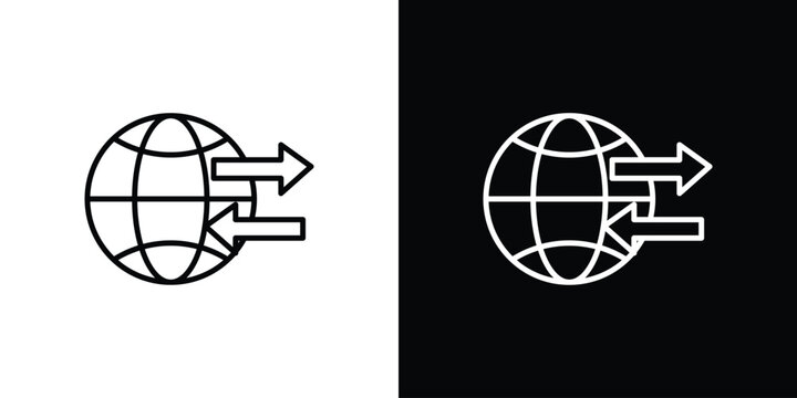 Import export icon line illustration group