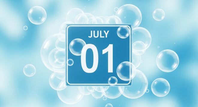 Digital calendar showing July 2019 date on smartphone screen
