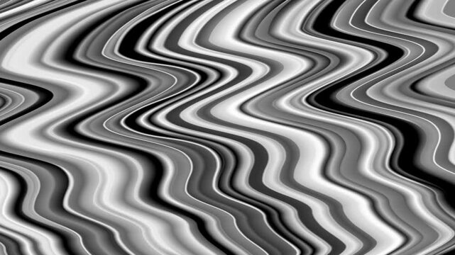 abstract background Monochrome Black And White Zebra Stripes Undulating In A Sleek Liquid Metal Flow