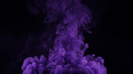 Fototapeta premium purple smoke or ink diffusion in water with black background