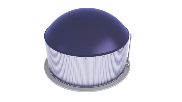 Anaerobic digester - Agricultural Biogas tank. 3D rendering isolated on blue background. Ideal for professionals, educational, engineering design