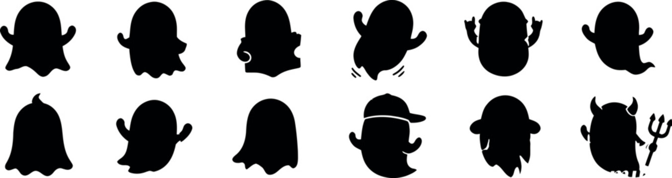 Halloween snapchat ghost stickers and devil emoji