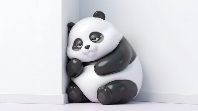 Sleepy Baby Panda &ndash; Cute 3D Cartoon Wallpaper