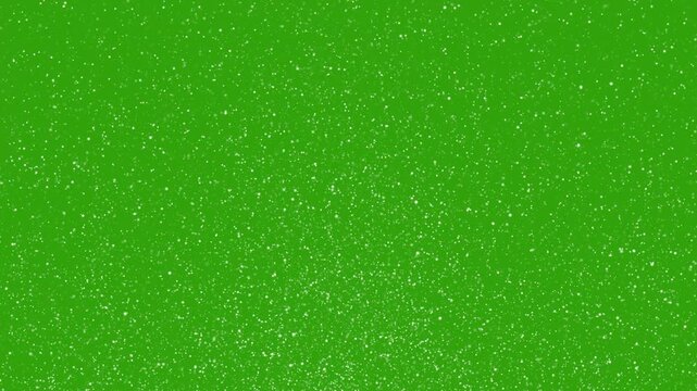 twinkling snow flakes falling 4k, realistic white dense snow on green background, soft floating particles animation, winter snow effect, alpha channel seamless loop, dreamy snow background
