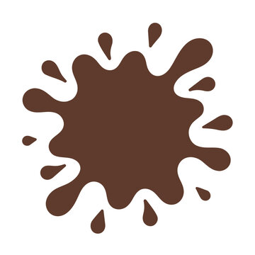 Brown mud splatter vector icon