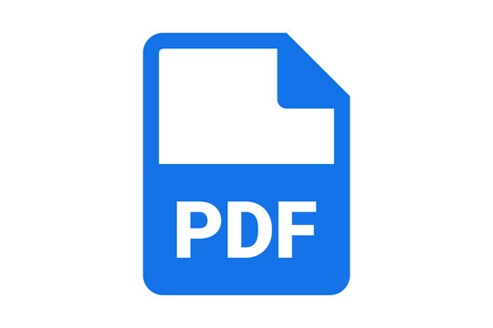 Vibrant Blue PDF File Format Document Icon isolated on transparent background adobe type symbol