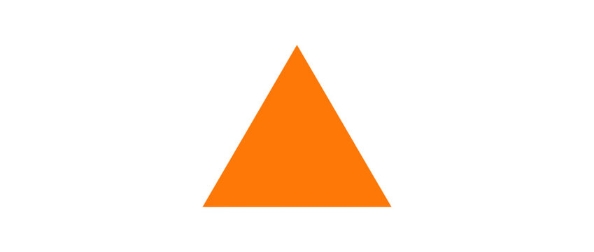 Vibrant orange equilateral triangle geometric icon
