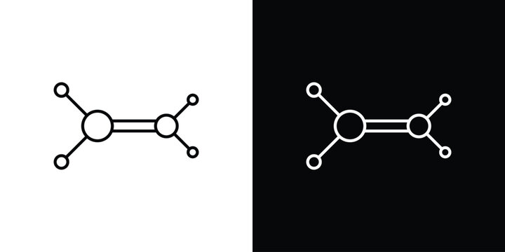 Ethylene molecule icon simple graphics pack