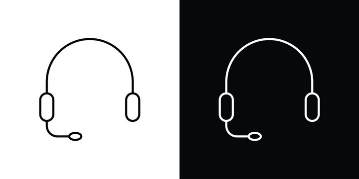 Support headset icon simple graphics pack
