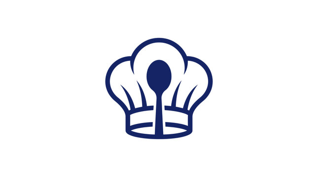 Chef hat with spoon logo symbol.