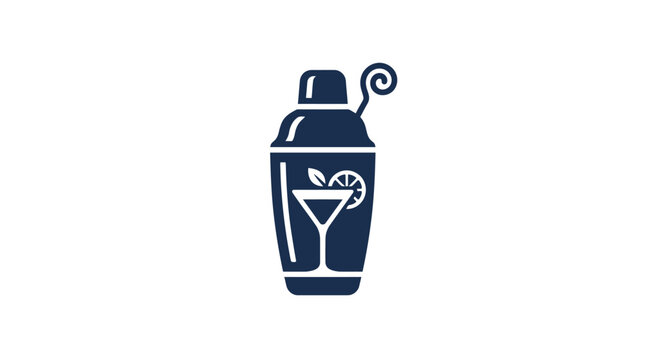 Cocktail shaker with leaf design.