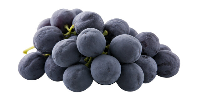 Dark purple Concord grapes cluster, isolated on transparent background