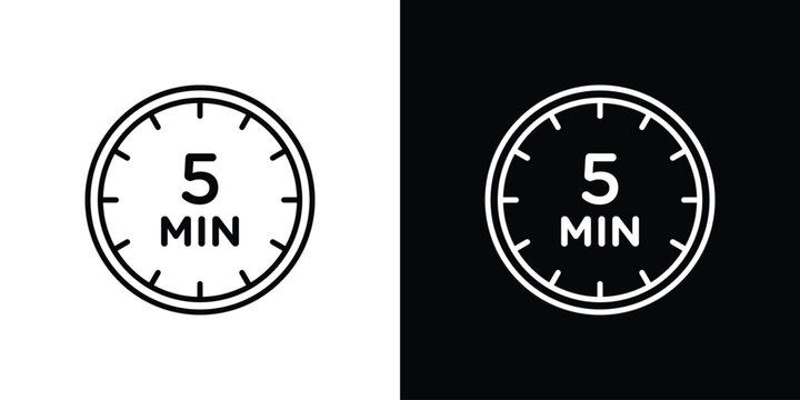 5 minutes icon outline design collection. EPS10