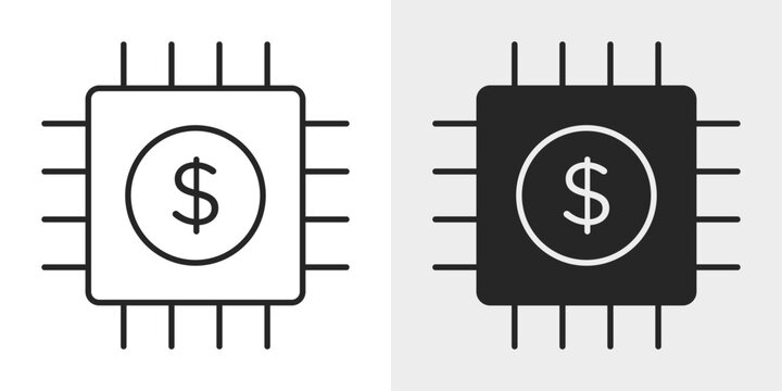 Fintech Icon represents financial technology, digital payments, and smart banking.