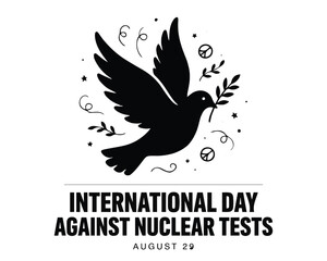 Naklejka premium International Day Against Nuclear Tests Vector Illustration, Nuclear Weapons Awareness and World Peace Concept