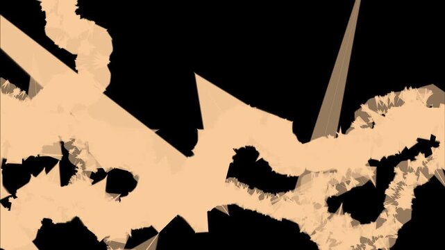 Chaotic Polygon Particle Ribbons with Angular Geometric Shapes in Seamless 3D Animation