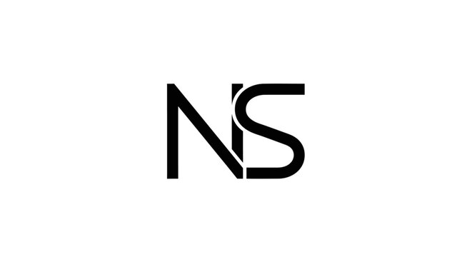 Minimalist NS letters monogram logo design.