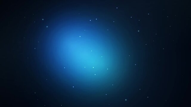 Abstract deep space background with small glowing particles and a central blue light effect, suggesting cosmic or digital exploration, perfect for sci-fi themes and technology concepts.