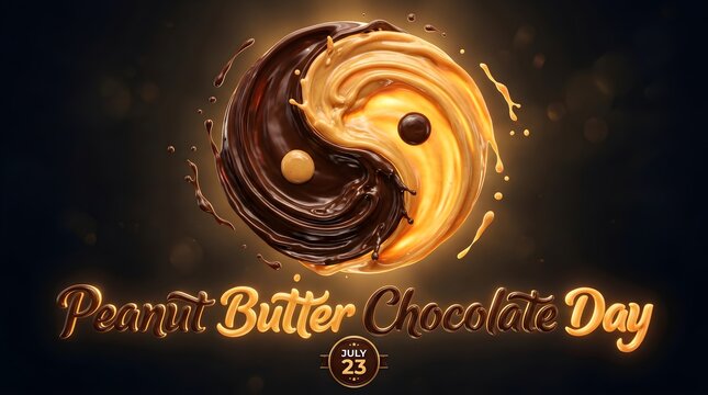 Peanut butter chocolate day, dessert, food, sweet treats, yin yang design