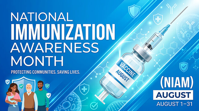 National immunization awareness month august vaccine medical concept