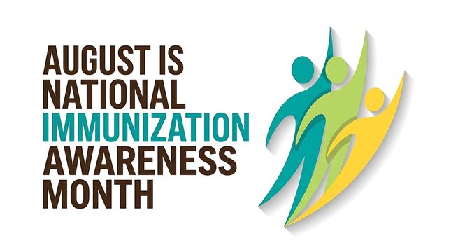 August national immunization awareness month graphic with stylized abstract