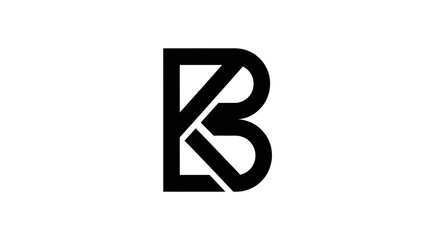 Modern black monogram letter B logo design. © Bimo