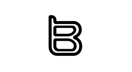 Modern black outline letter B typographic logo design. © Bimo