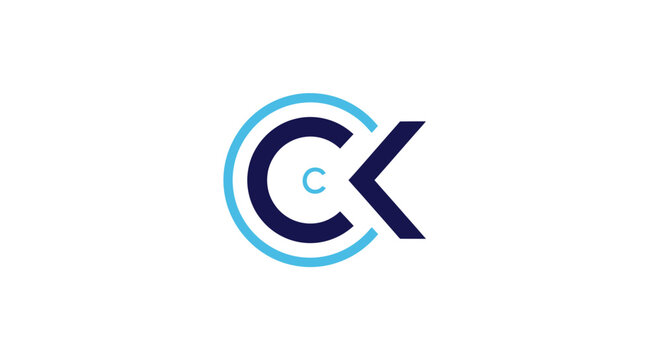 Modern blue and dark blue CK monogram logo.
