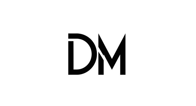 Modern DM letter monogram minimalist logo.