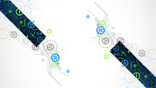 Abstract technology background. Cogwheels ART theme. Vector illustration