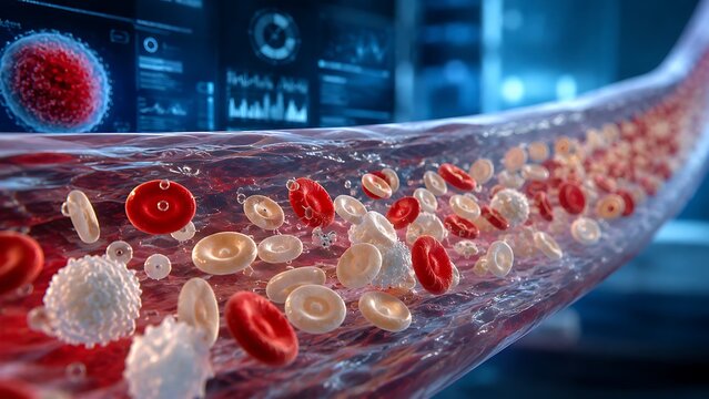 Iron Deficiency Anemia with Reduced Hemoglobin, Microcytic Red Blood Cells and Impaired Oxygen Transport, Medical Illustration