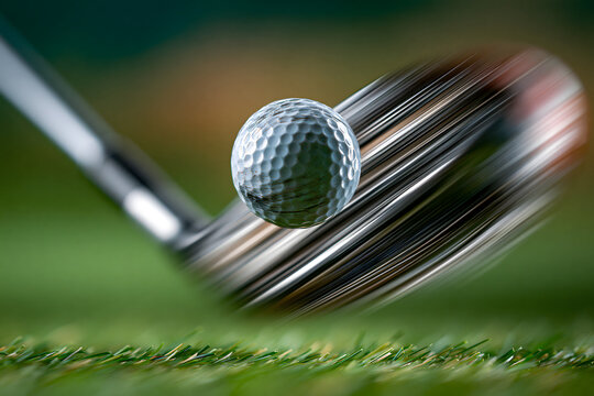 the moment the golf club hits the ball