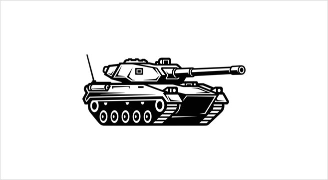 Detailed Illustration of a Military Tank Vehicle.